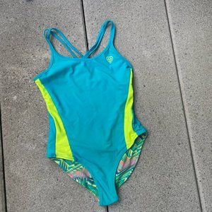 Girls One Piece Reversible Swimsuit